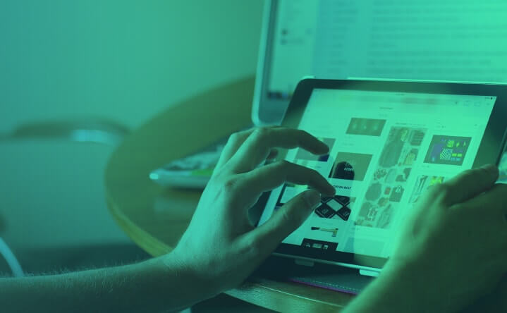 woman on a computer
