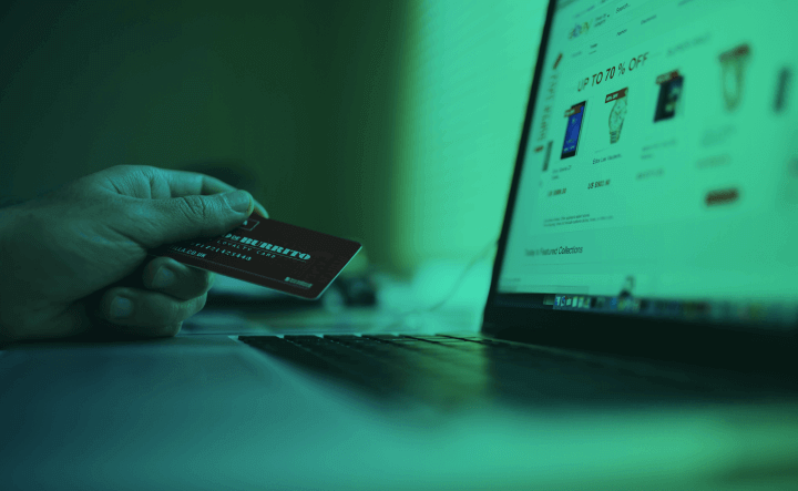picture of a computer and a credit card